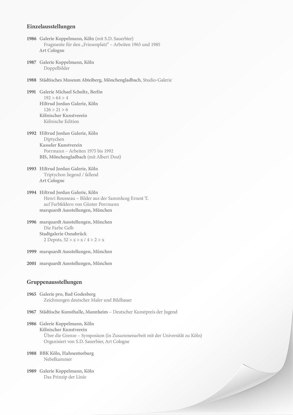 Porrmann Ausstellungen